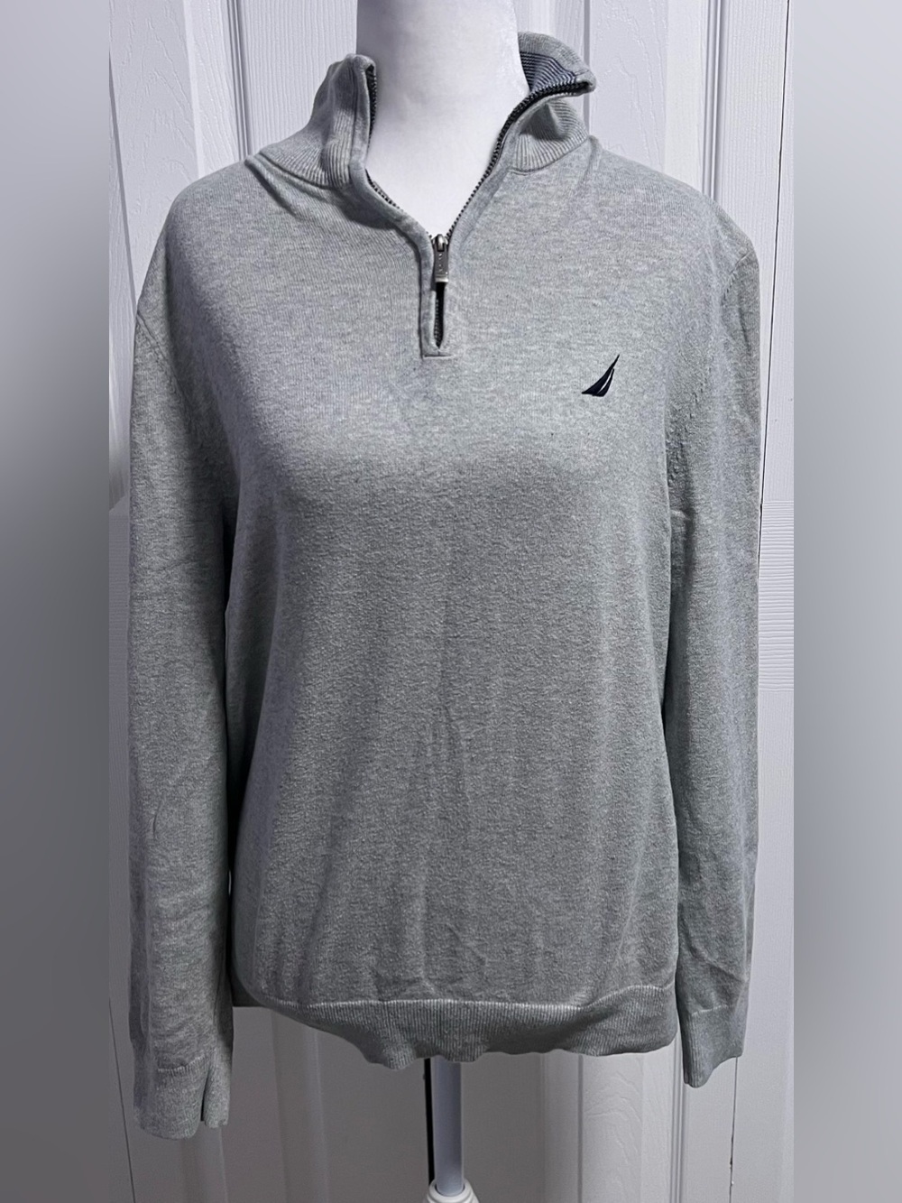 Nautica Quarter-Zip Pullover Sweater - Gray